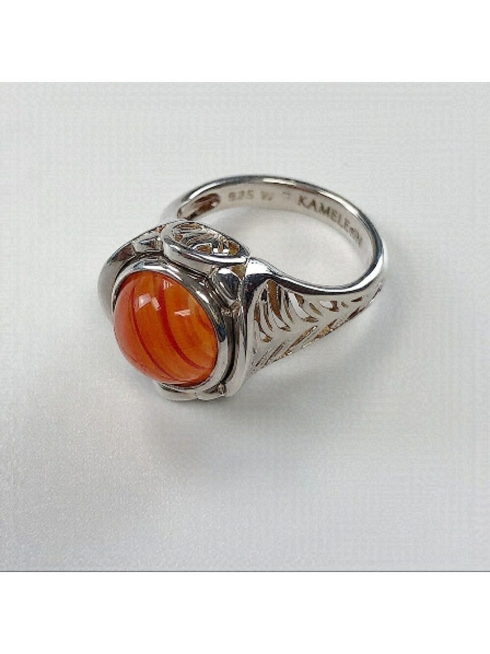 KAMELEON Palm Leaf 925 Sterling Jewel Pop Ring